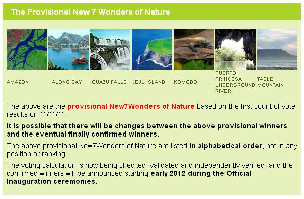 New 7 Wonders of Nature